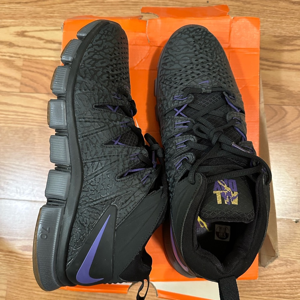 Nike Free Trainer 7.0 NFL Black and Purple Athletic Shoes with Rugged Soles